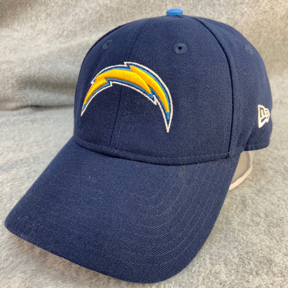 Lightning Bolt Logo Mens Navy New Era Chargers 9FORTY Adjustable Hat OSFM